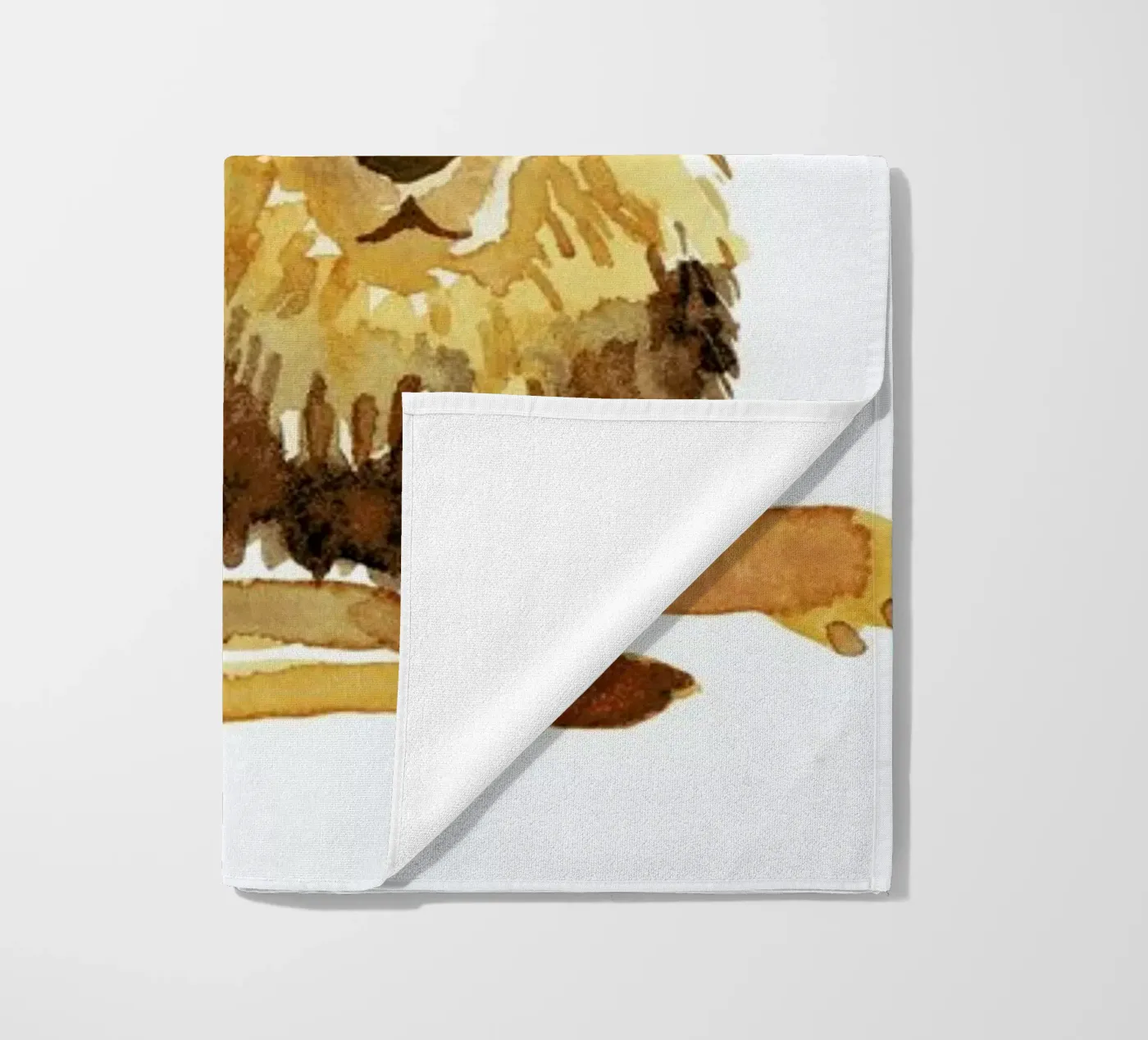 Lion beach towel by Farina Kuklinski