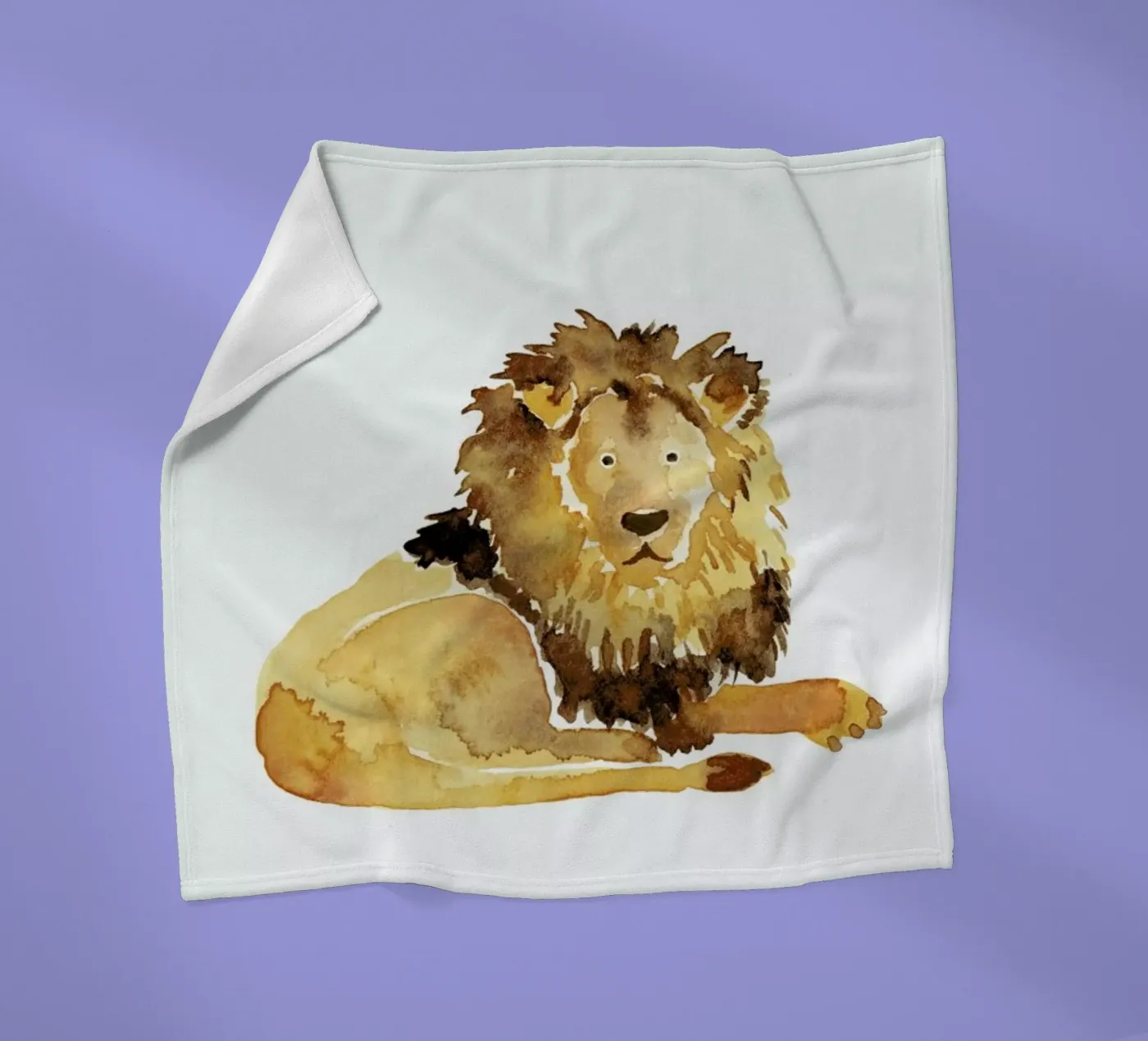 Lion fleece blanket by Farina Kuklinski