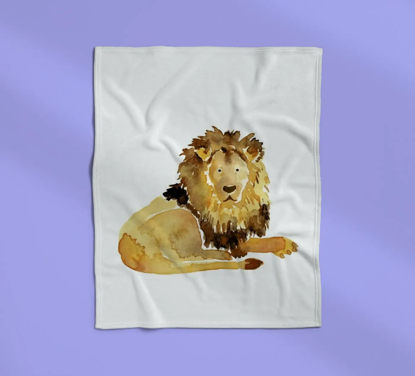 Lion fleece blanket by Farina Kuklinski
