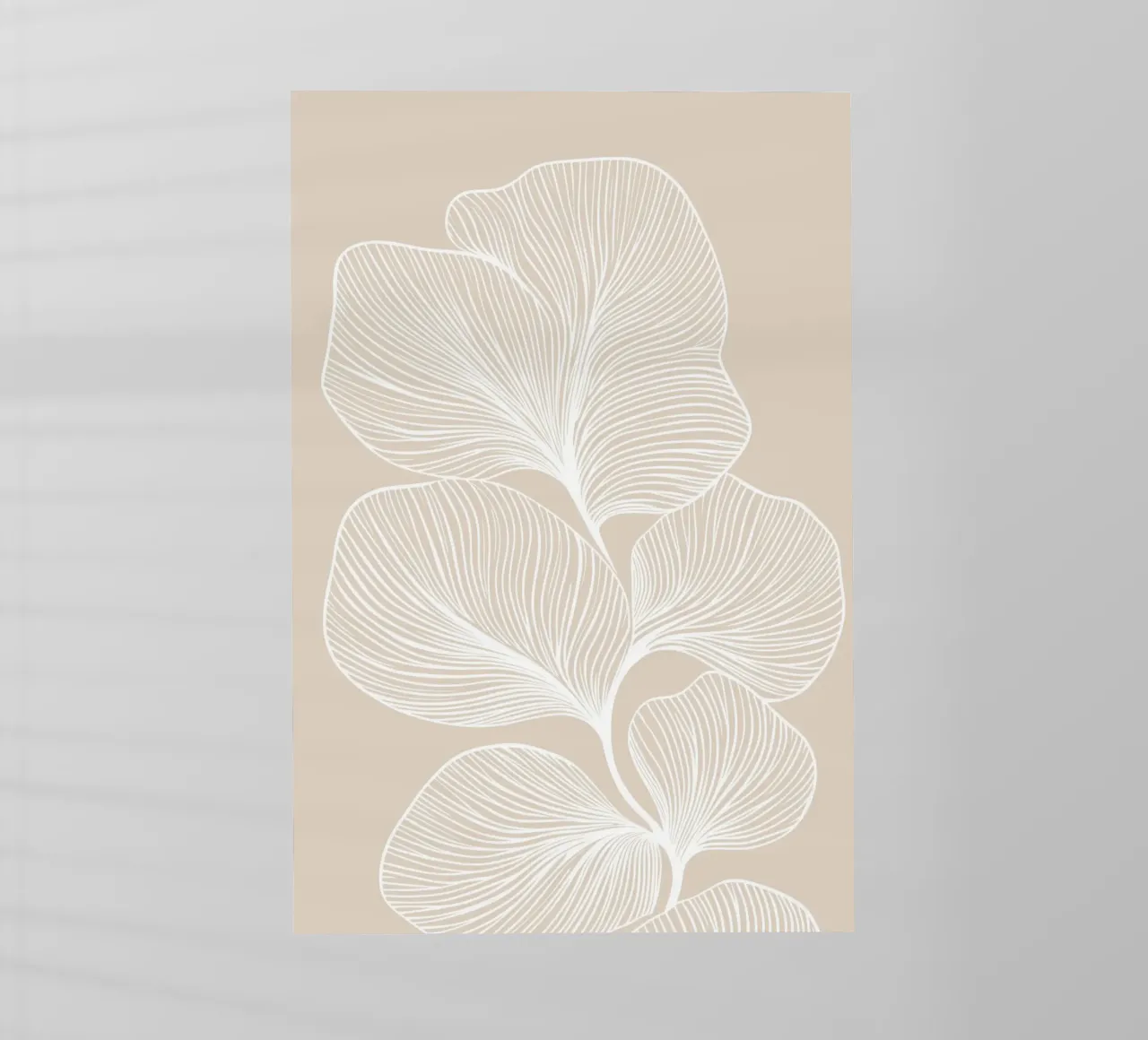 Arte lineare minimalista delle foglie pellicola backlit da Melloi Art Print
