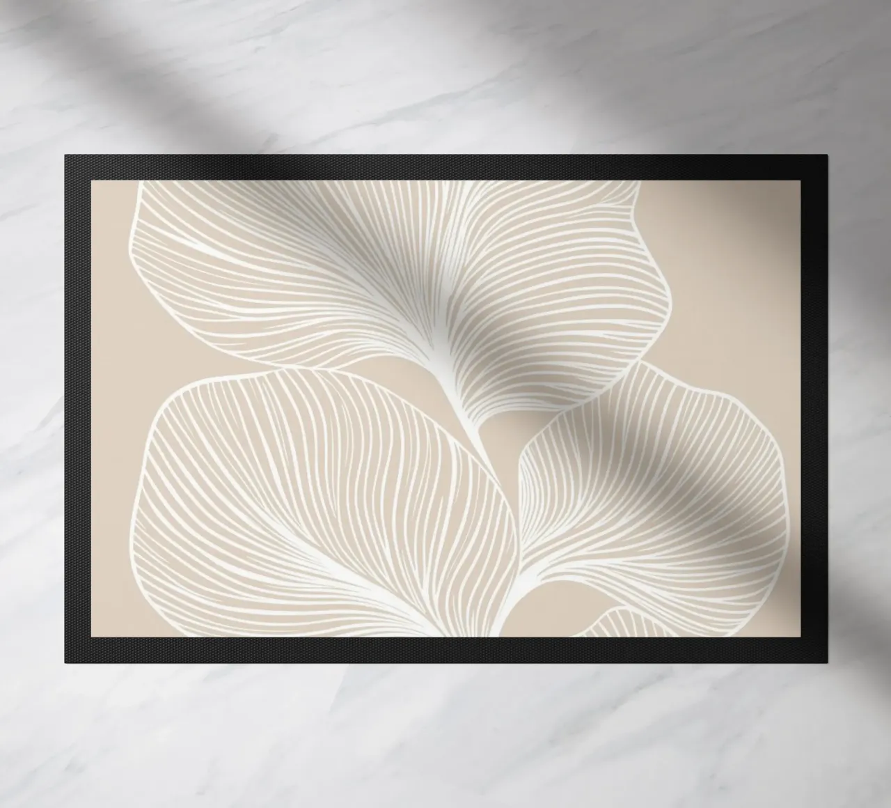 Arte lineare minimalista delle foglie zerbino da Melloi Art Print