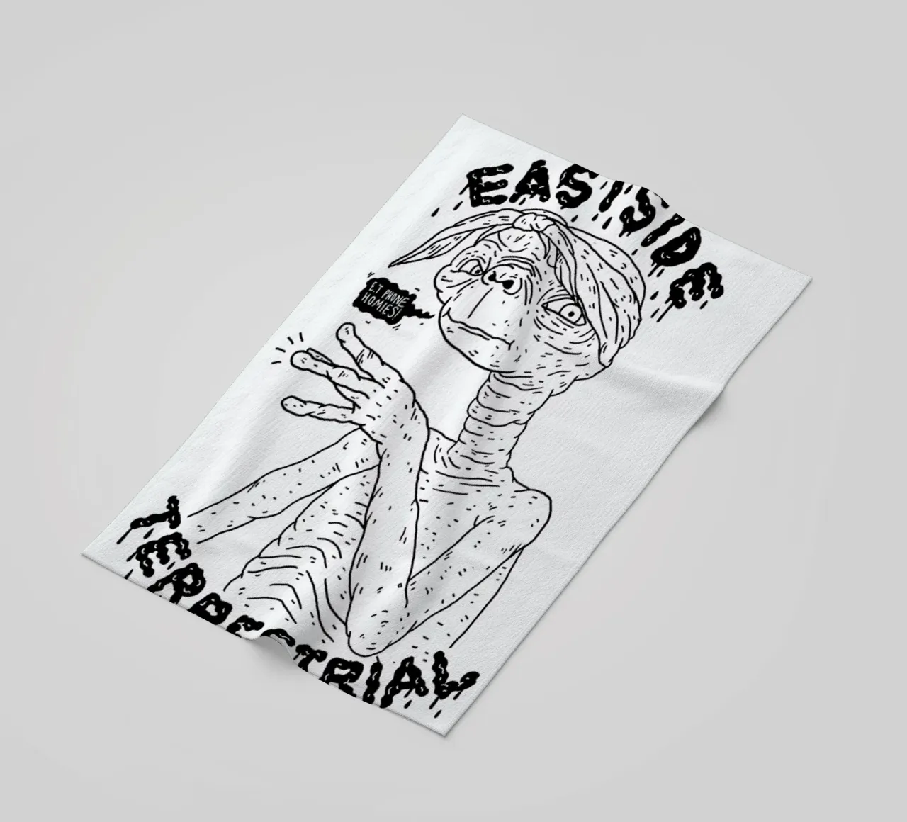 E.T. beach towel by Nick Cocozza