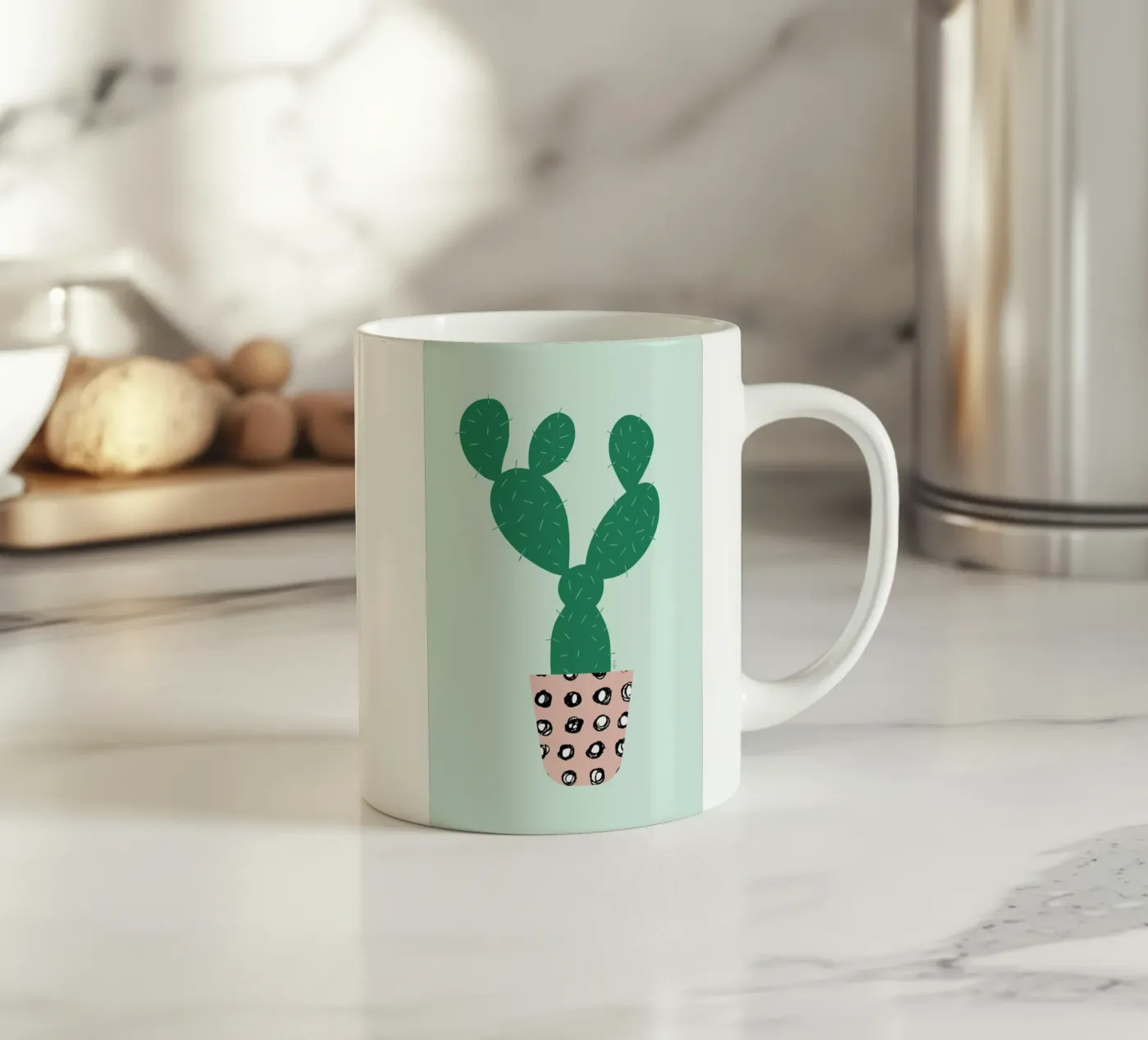 Cactus ceramic mug by Linda Gobeta