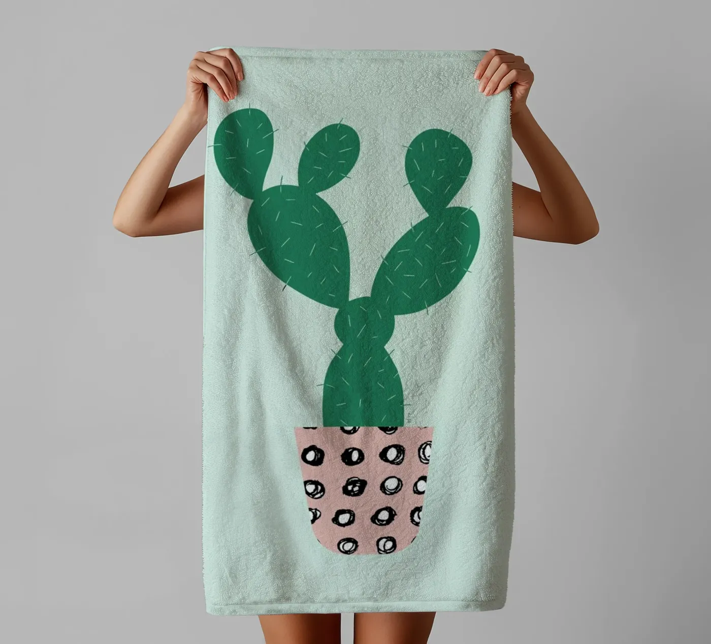 Cactus towel by Linda Gobeta