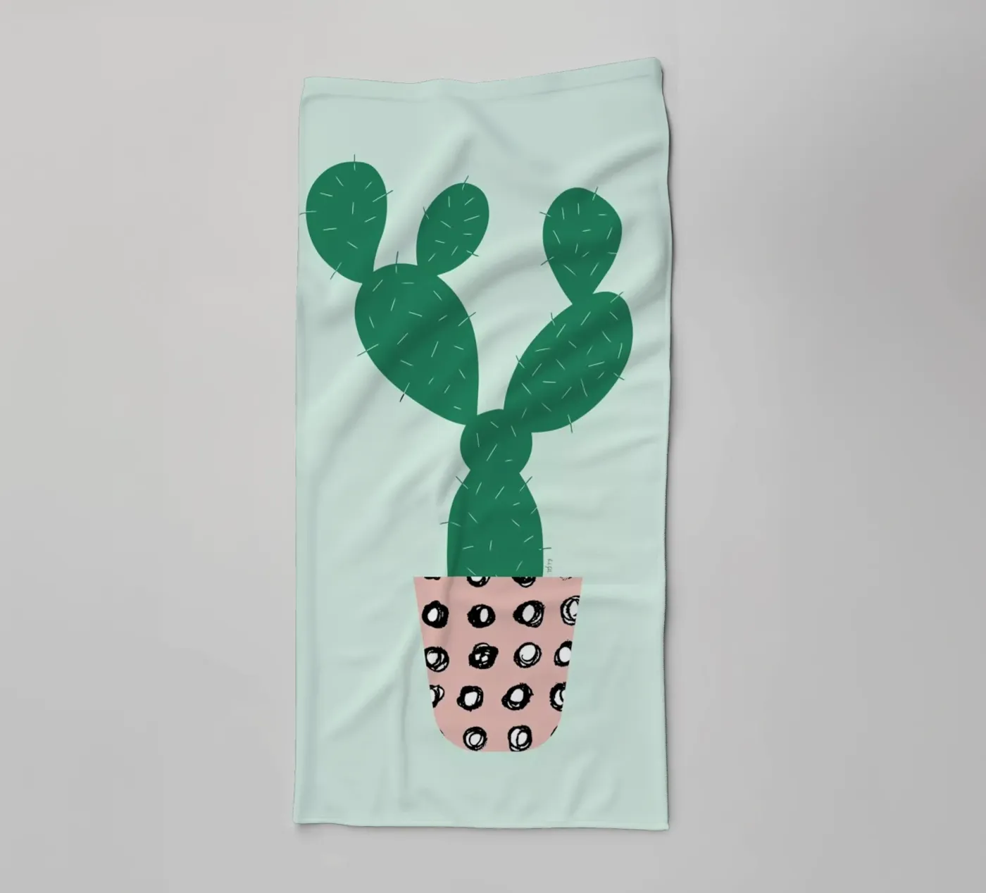 Cactus towel by Linda Gobeta