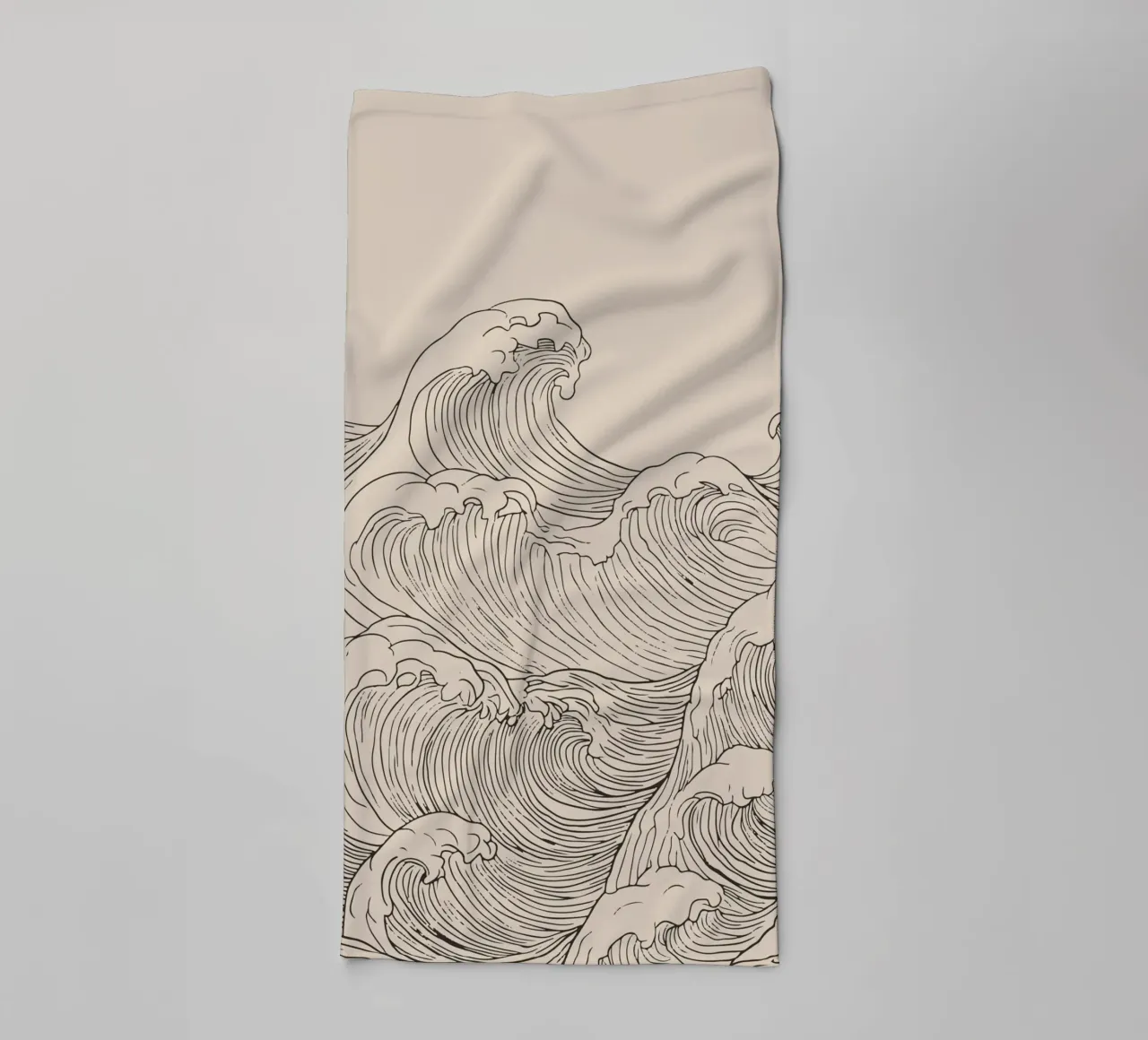 Ocean Wave Minimalist Line Art towel by Melloi Art Print