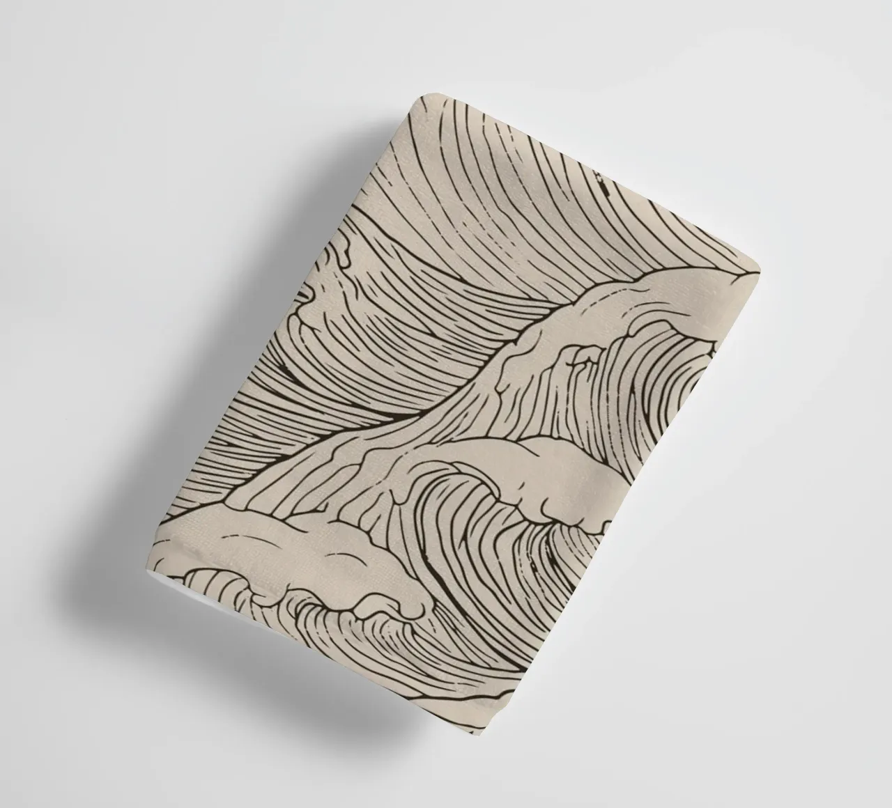 Ocean Wave Minimalist Line Art towel by Melloi Art Print
