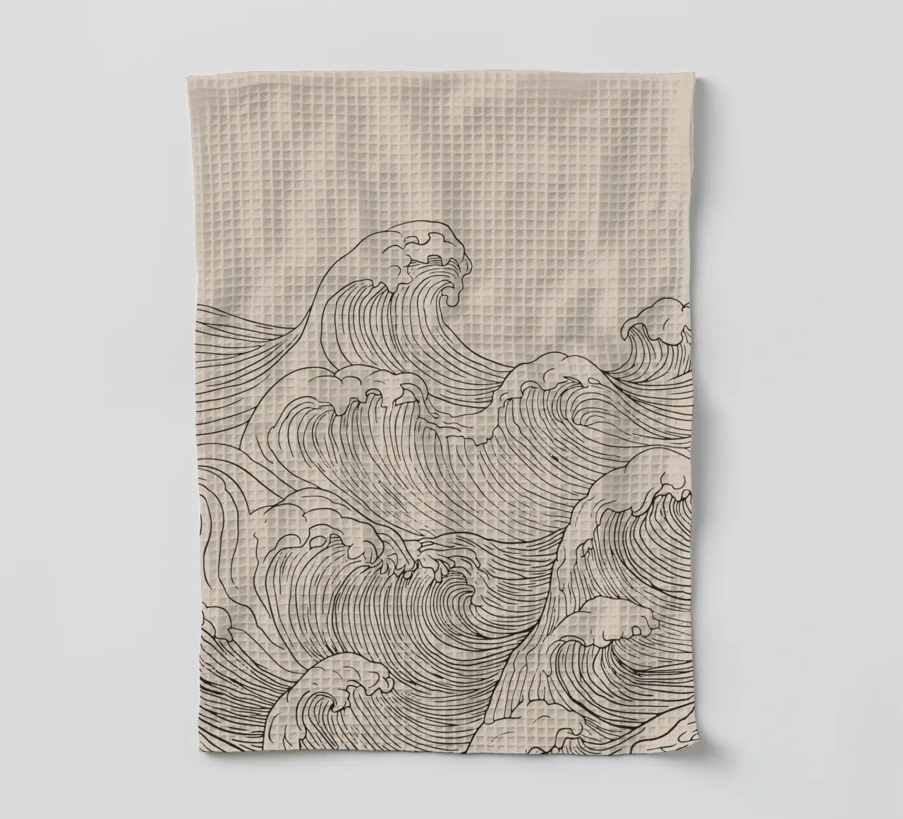 Vague de l'océan Dessin au trait minimaliste torchon de Melloi Art Print