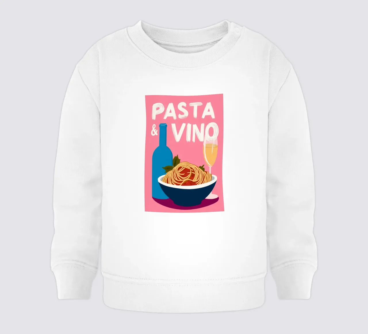 Spagetti & Vino Amore felpa neonato da Carinaprint