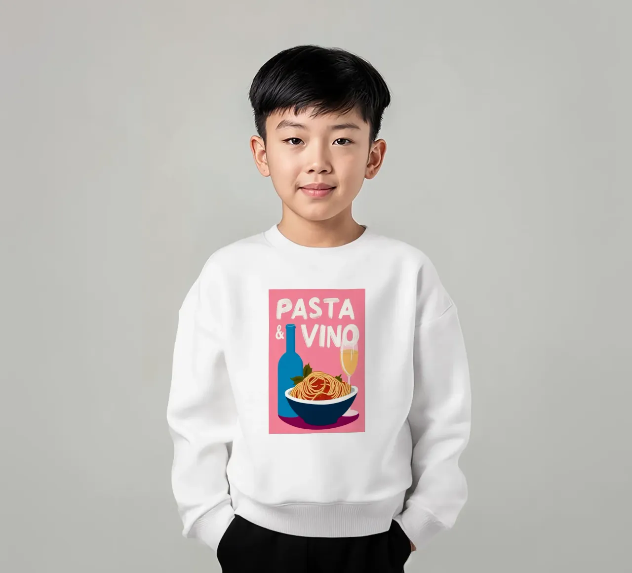 Spagetti & Vino Amore felpa bambino da Carinaprint