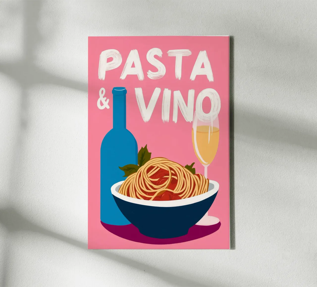 Spagetti & Vino Amore tela con Cornice a cassetta da Carinaprint