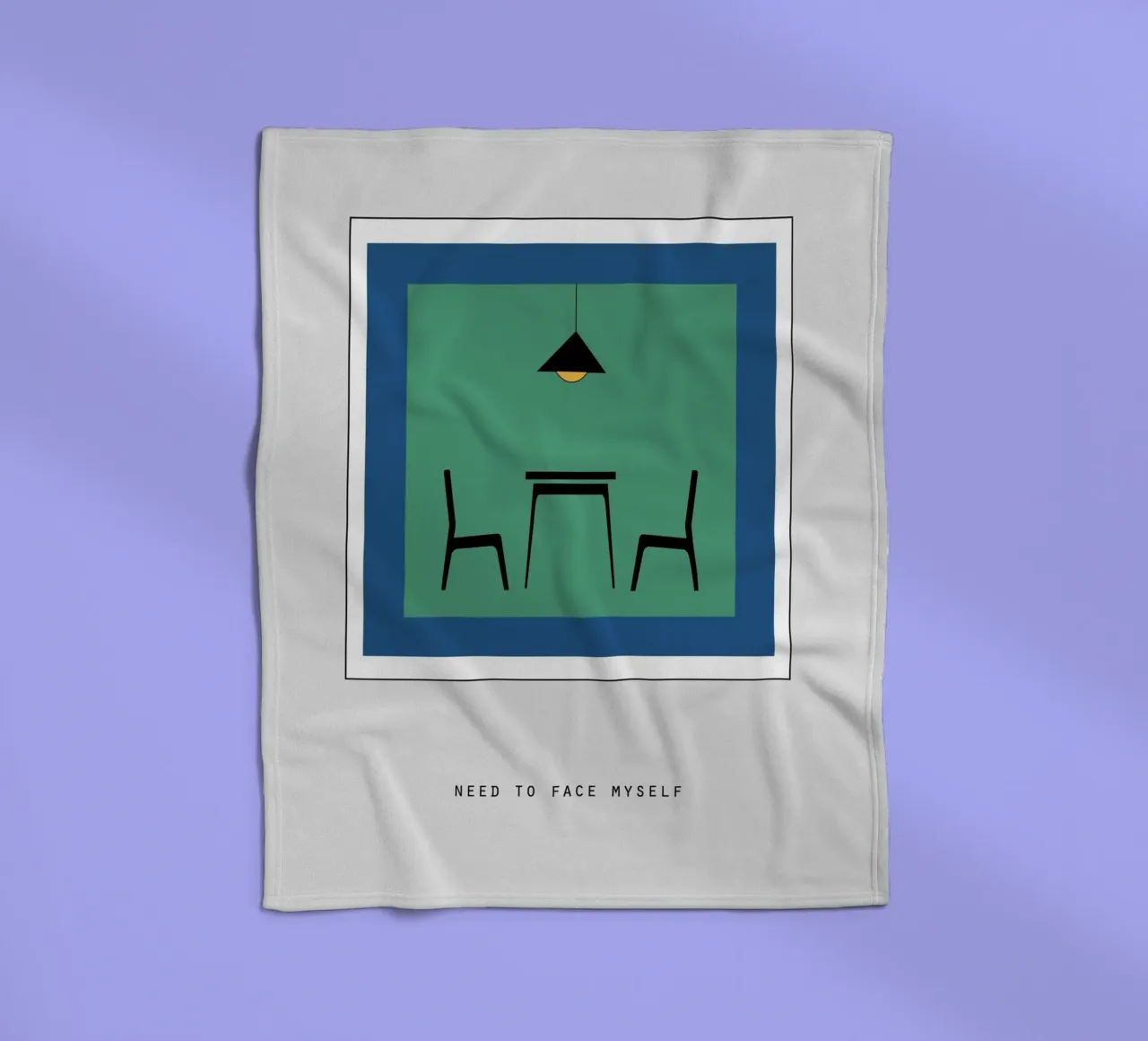 NEED TO FACE MYSELF coperta in pile da natural neutral