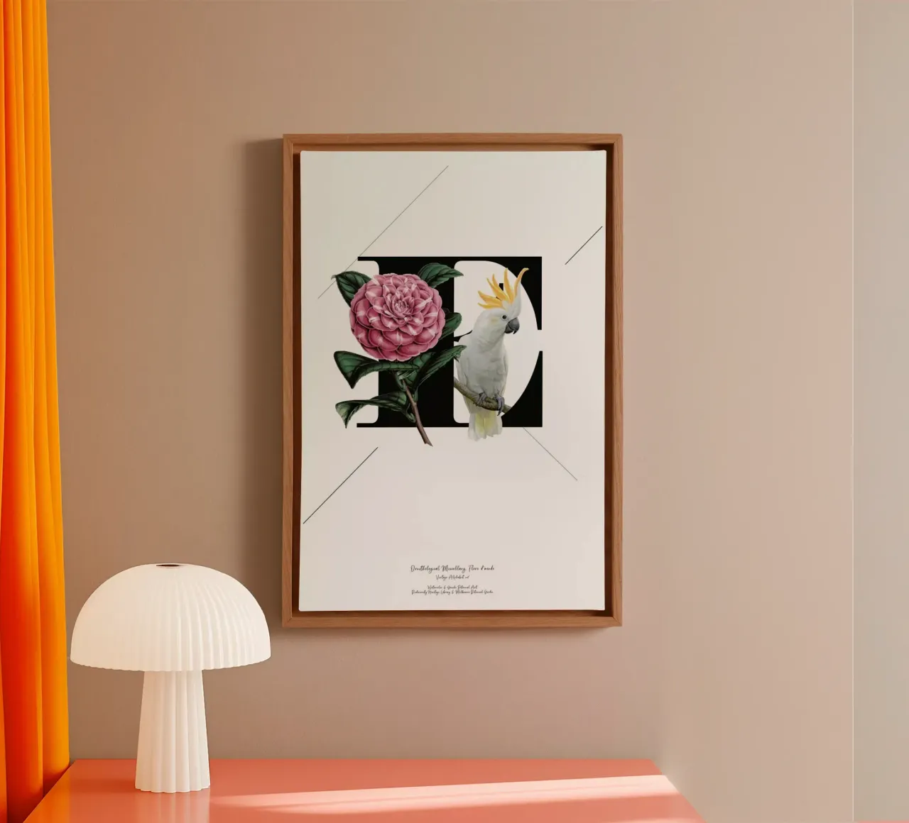 Botanical Alphabet - E tela con Cornice a cassetta da Froilein Juno