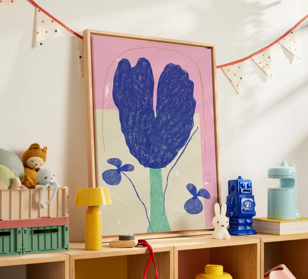 Color Bloom No 20 tela con Cornice a cassetta da treechild