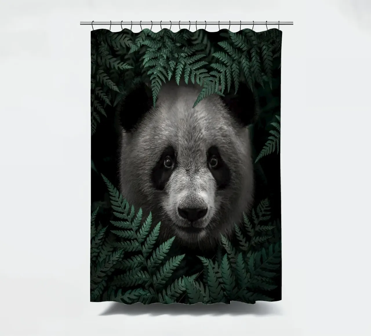 Panda Bear In The Forest shower curtain by arizrab