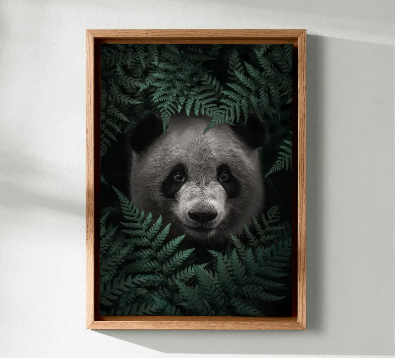 Pandabeer in het bos canvas met Baklijst van arizrab