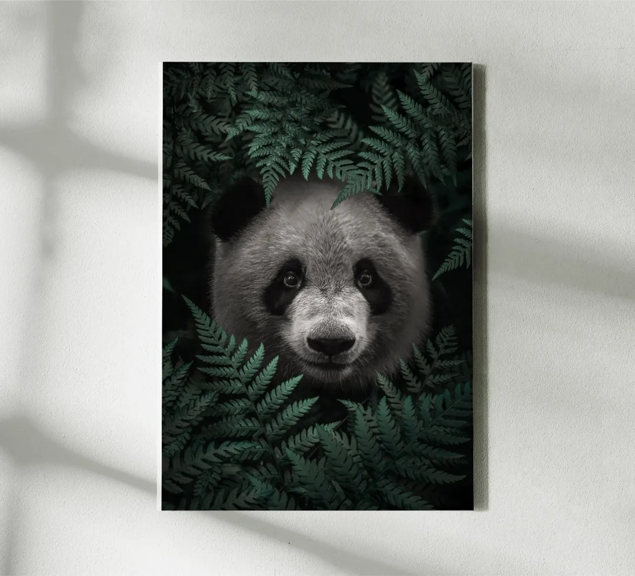 Pandabeer in het bos canvas met Baklijst van arizrab