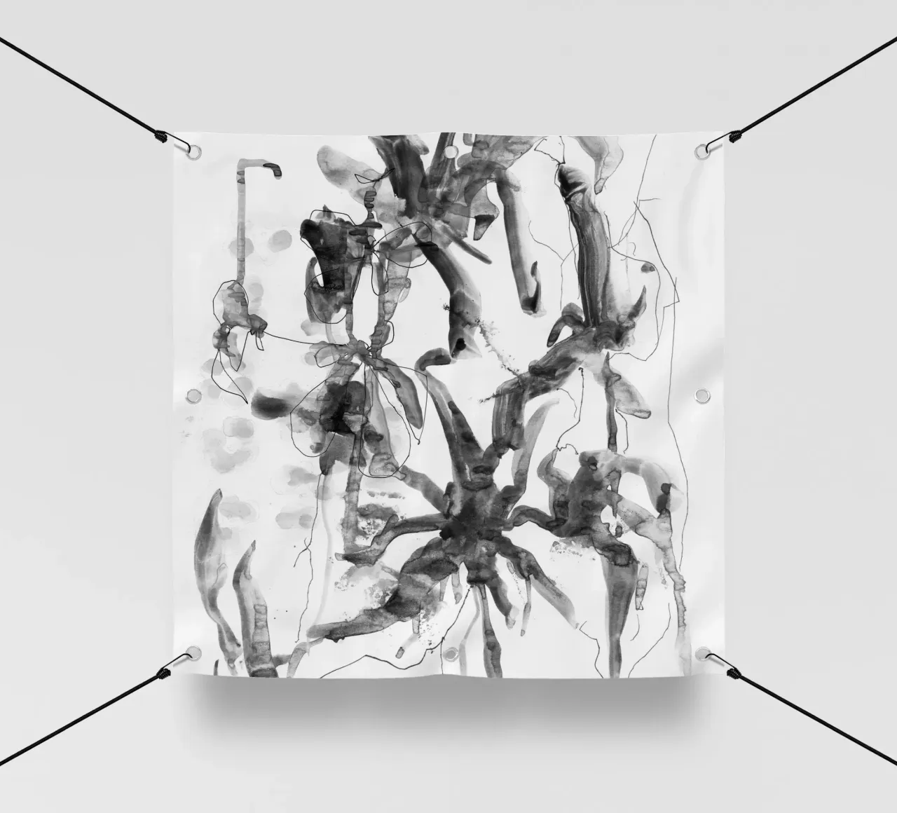 schizzo di fiori telo in pvc da Giulio Iurissevich
