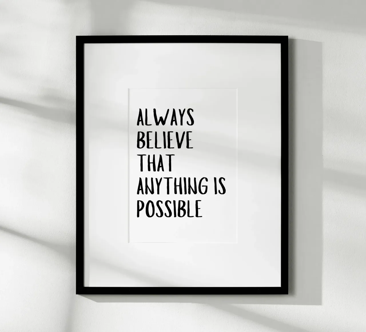 Croyez toujours que tout est possible poster avec cadre en plastique de pdigitalprints