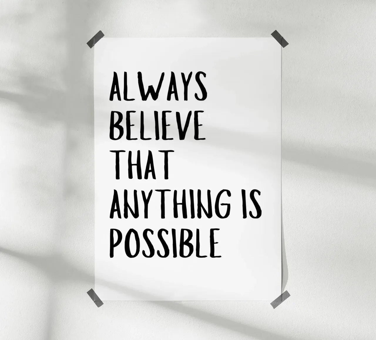 Croyez toujours que tout est possible poster avec cadre en plastique de pdigitalprints