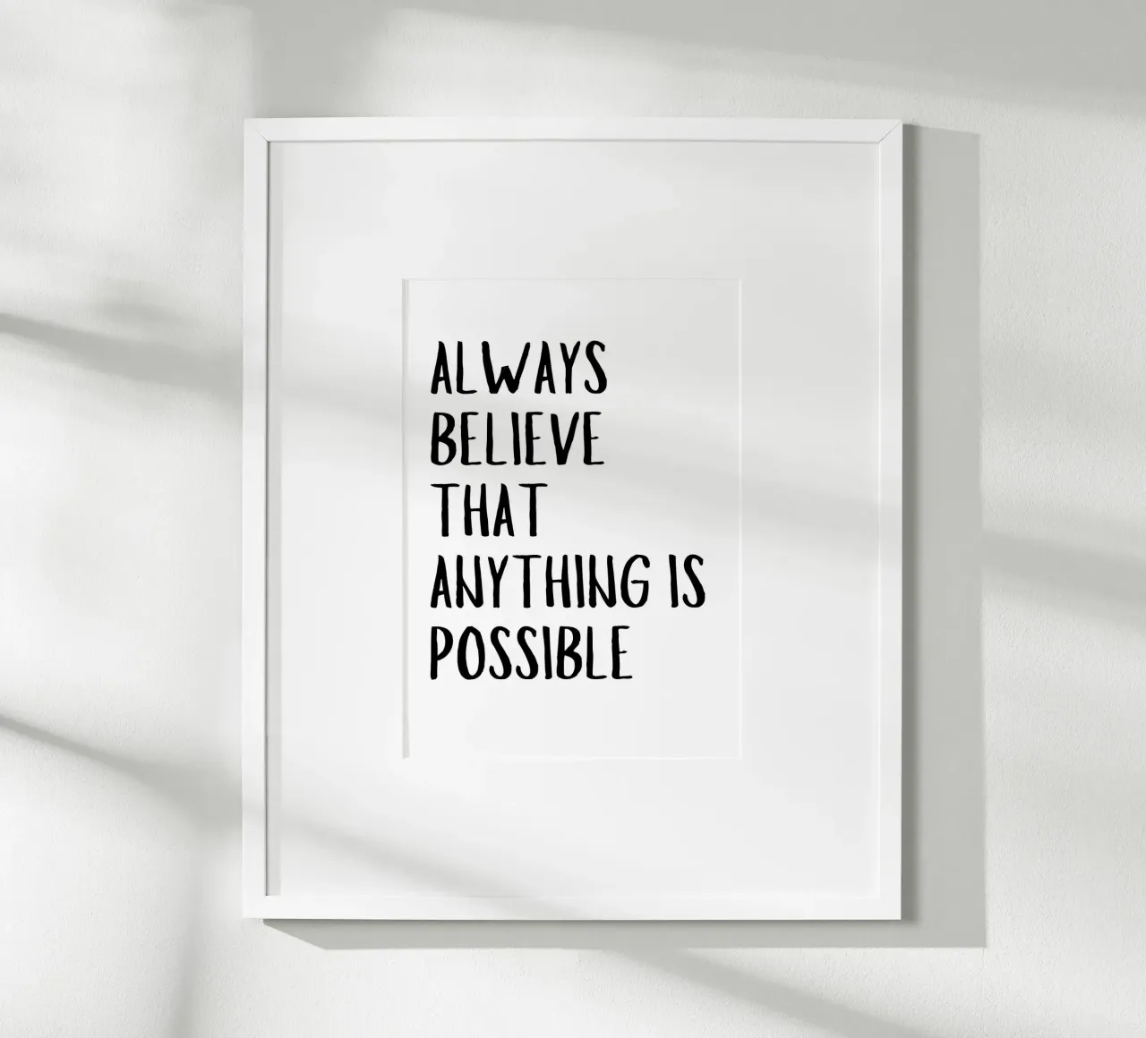 Croyez toujours que tout est possible poster avec cadre en plastique de pdigitalprints