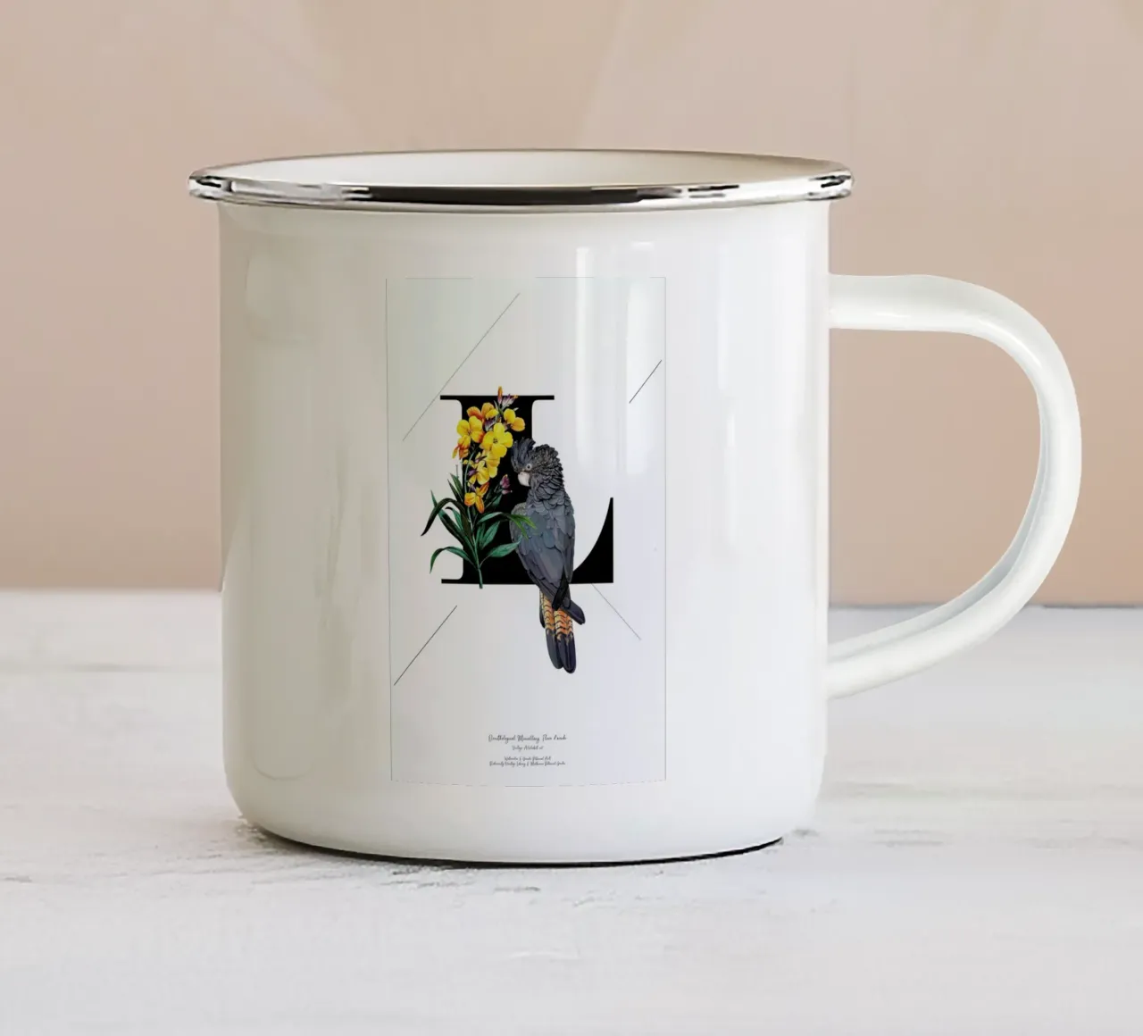 Botanical Alphabet - L tazza in smalto da Froilein Juno