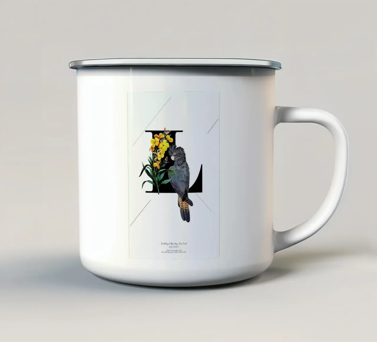 Botanical Alphabet - L tazza in smalto da Froilein Juno