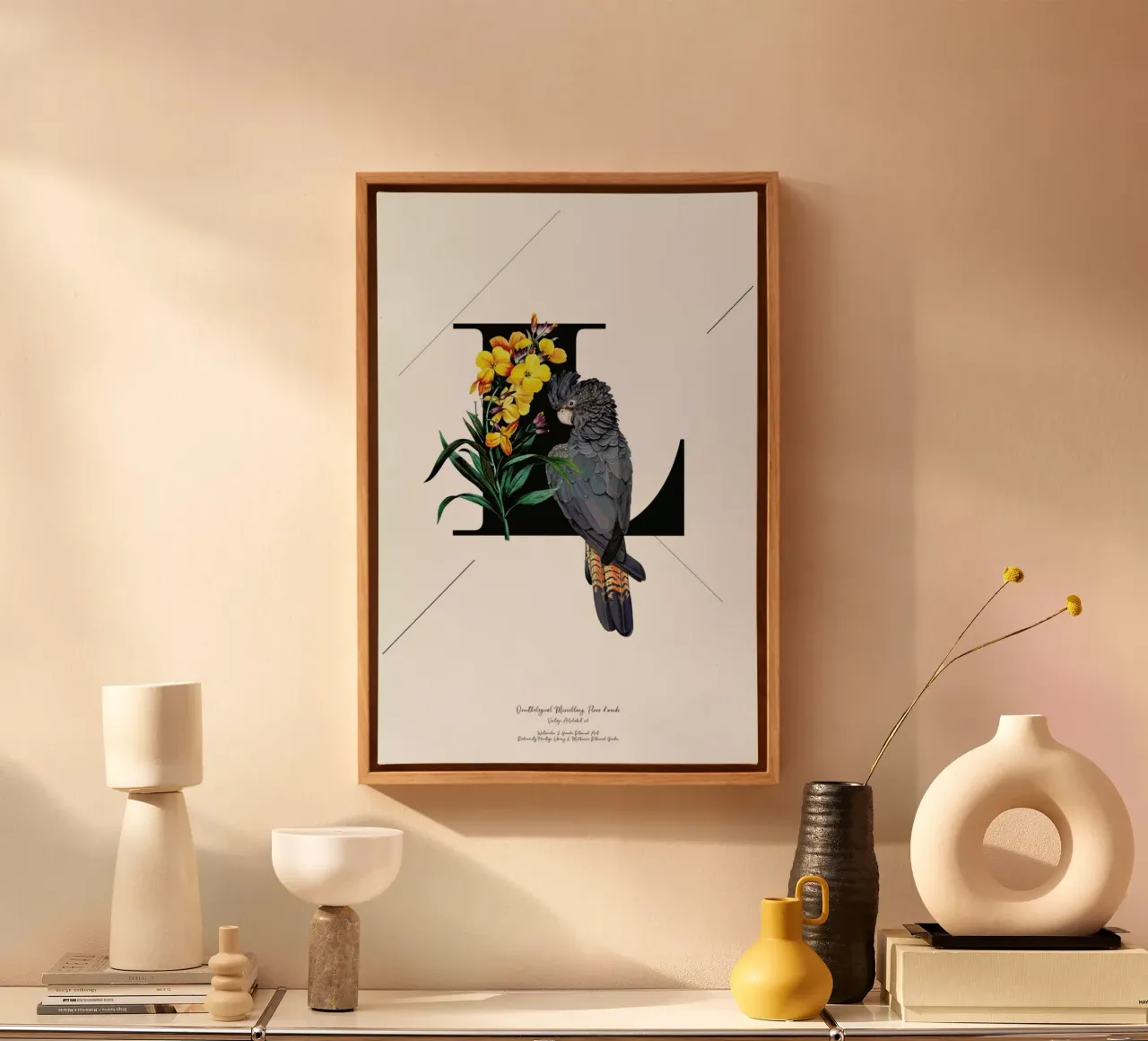 Botanical Alphabet - L tela con Cornice a cassetta da Froilein Juno