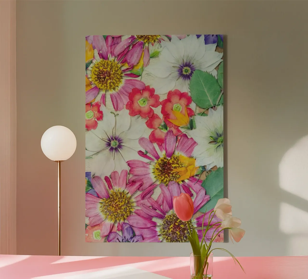 Fragile Flowers canvas with Floater frame by Curious Collections by Marielle Leenders