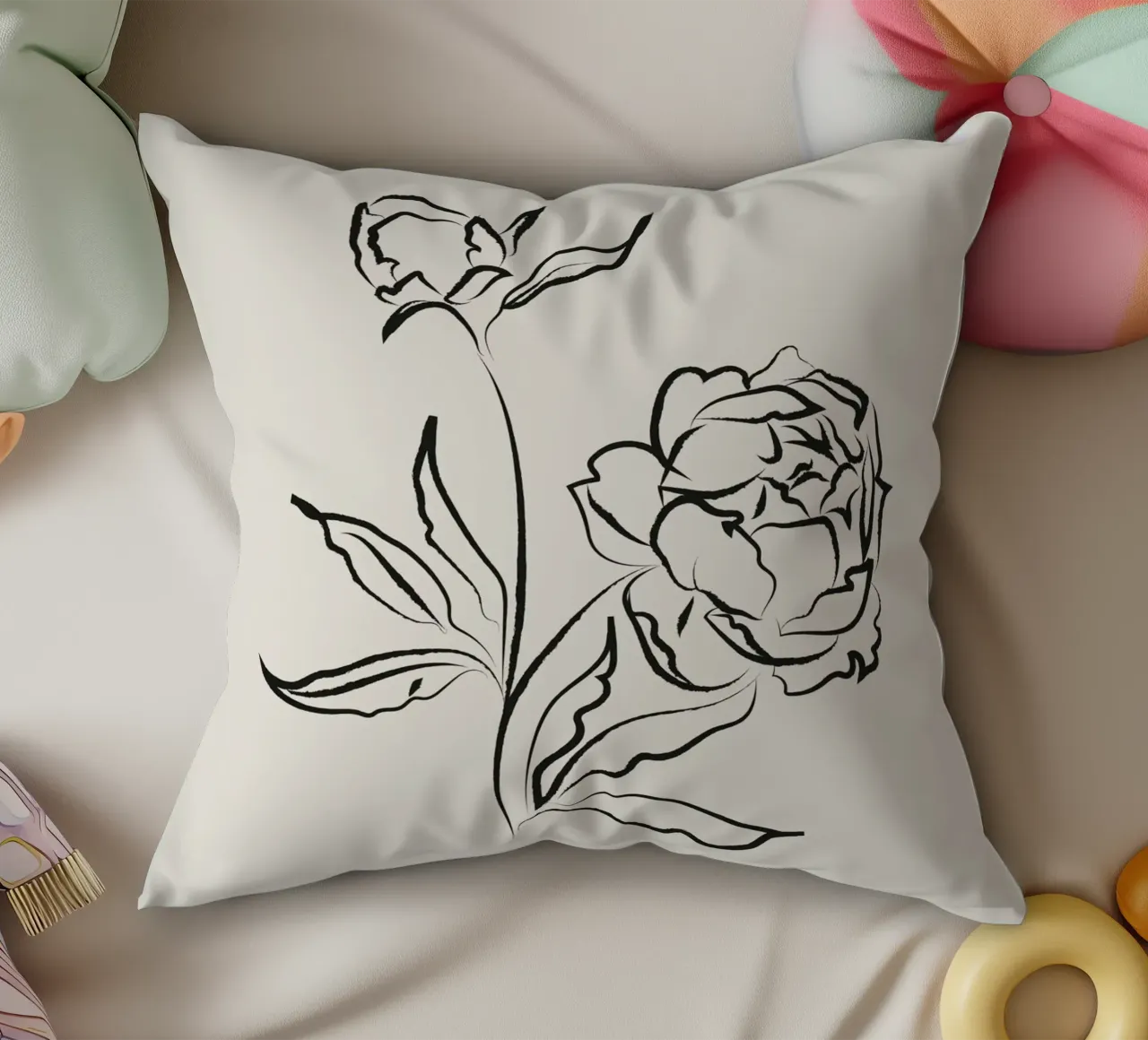 Harmonic Lines No 81 decorative cushion by treechild