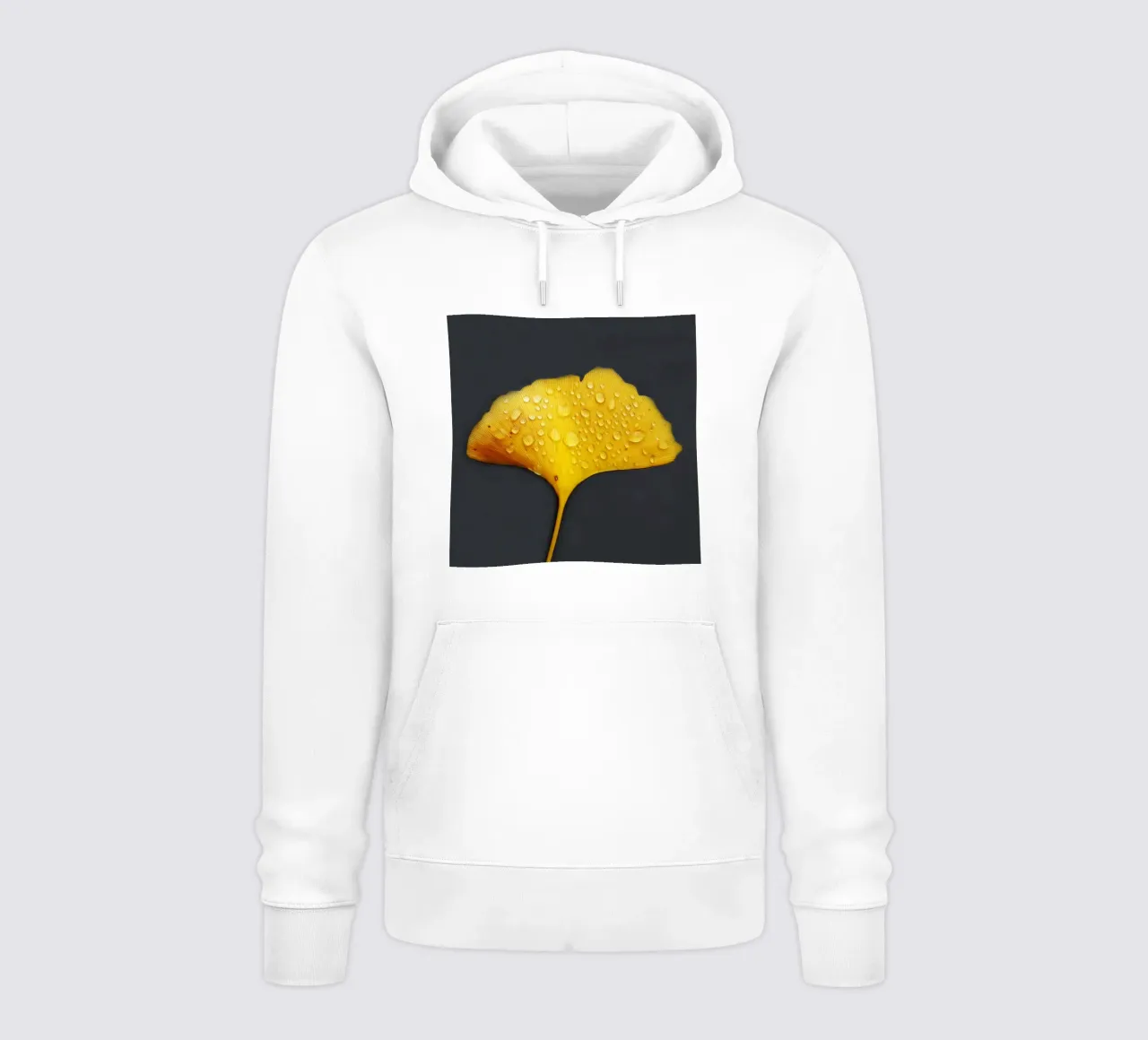 Foglie di ginkgo e gocce di rugiada felpa con cappuccio da Teresa André