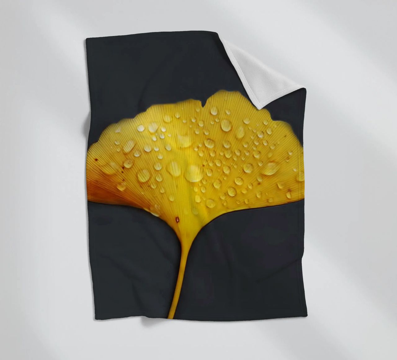Foglie di ginkgo e gocce di rugiada coperta in pile da Teresa André