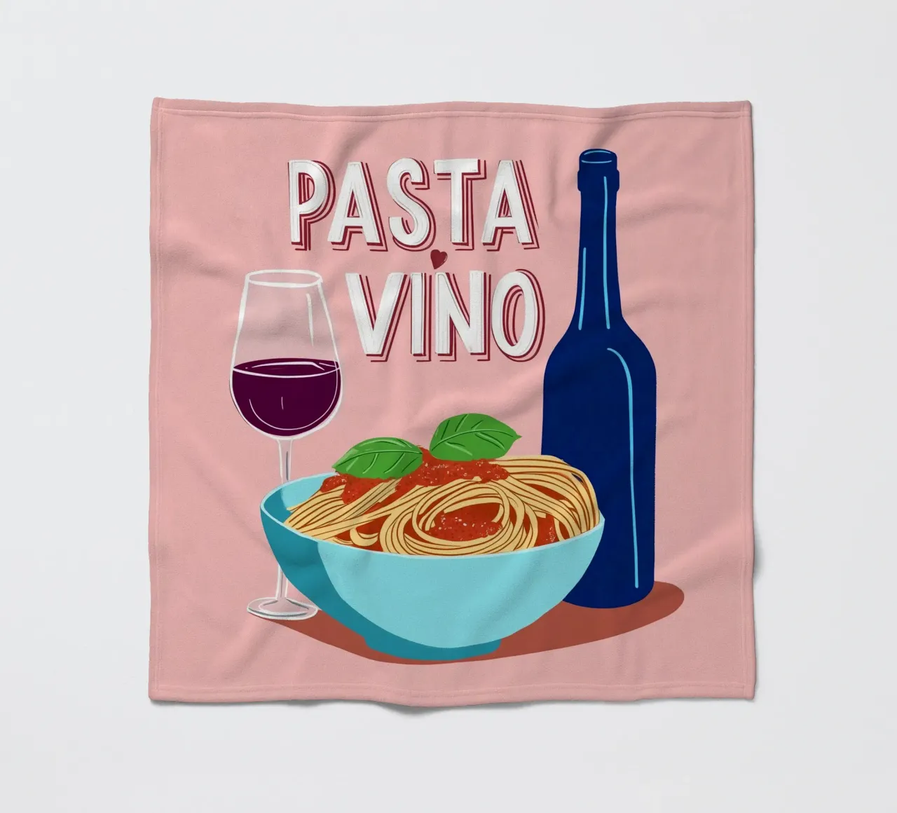 Innamorati di spaghetti e vino coperta in pile da Carinaprint