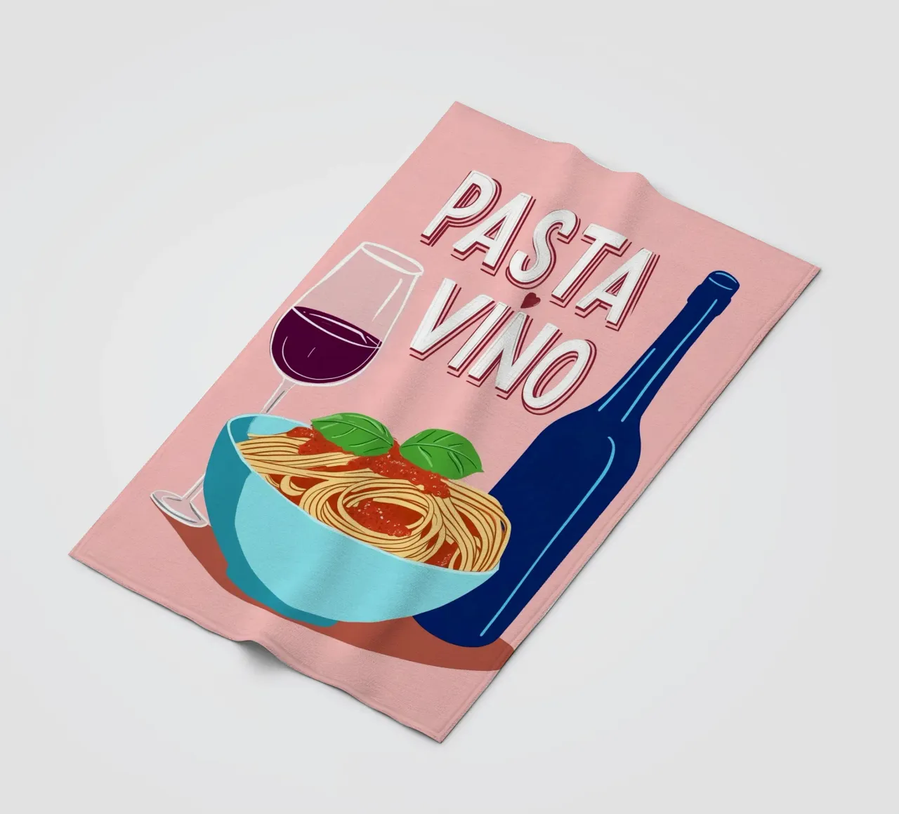 Innamorati di spaghetti e vino coperta in pile da Carinaprint