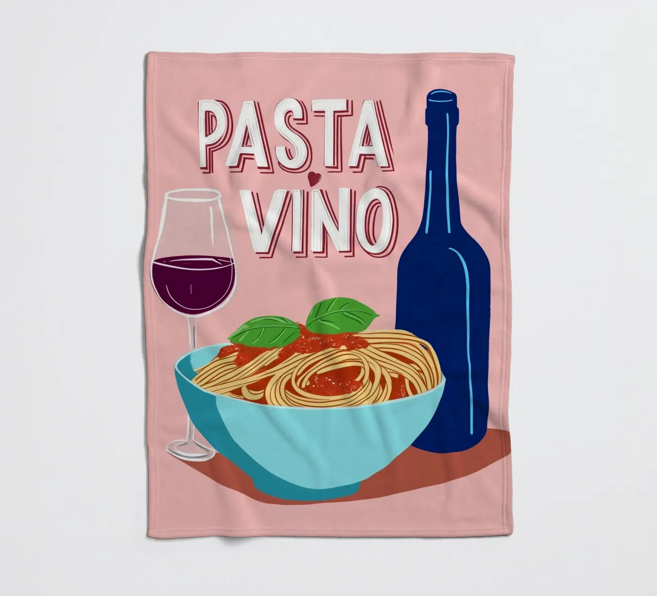 Innamorati di spaghetti e vino coperta in pile da Carinaprint
