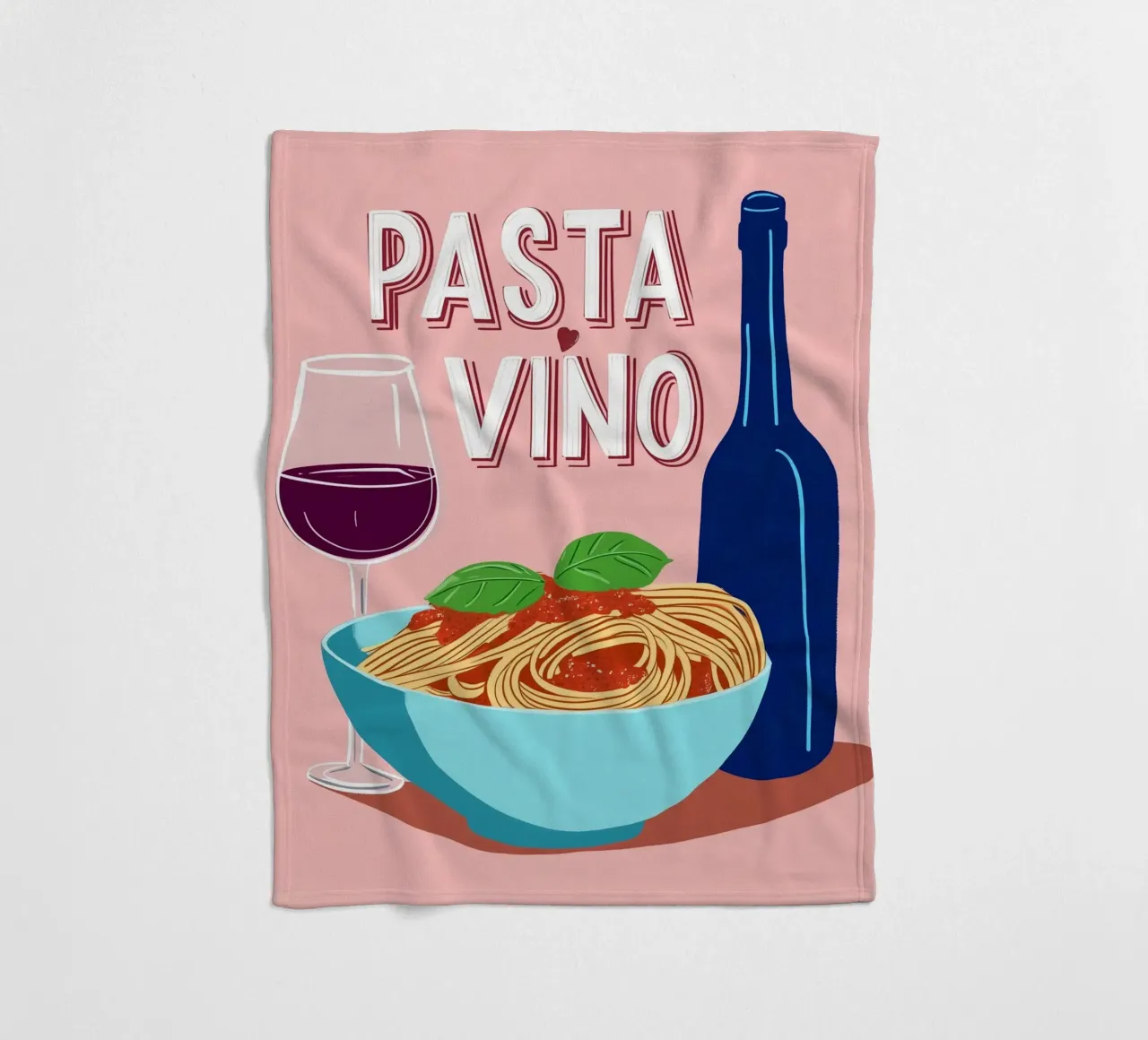 Innamorati di spaghetti e vino coperta in pile da Carinaprint