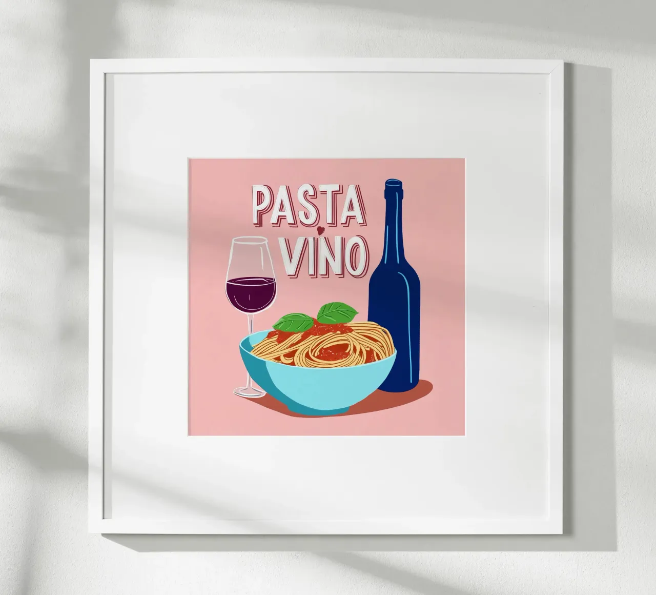 Verliebt in Spagetti & Vino Poster von Carinaprint