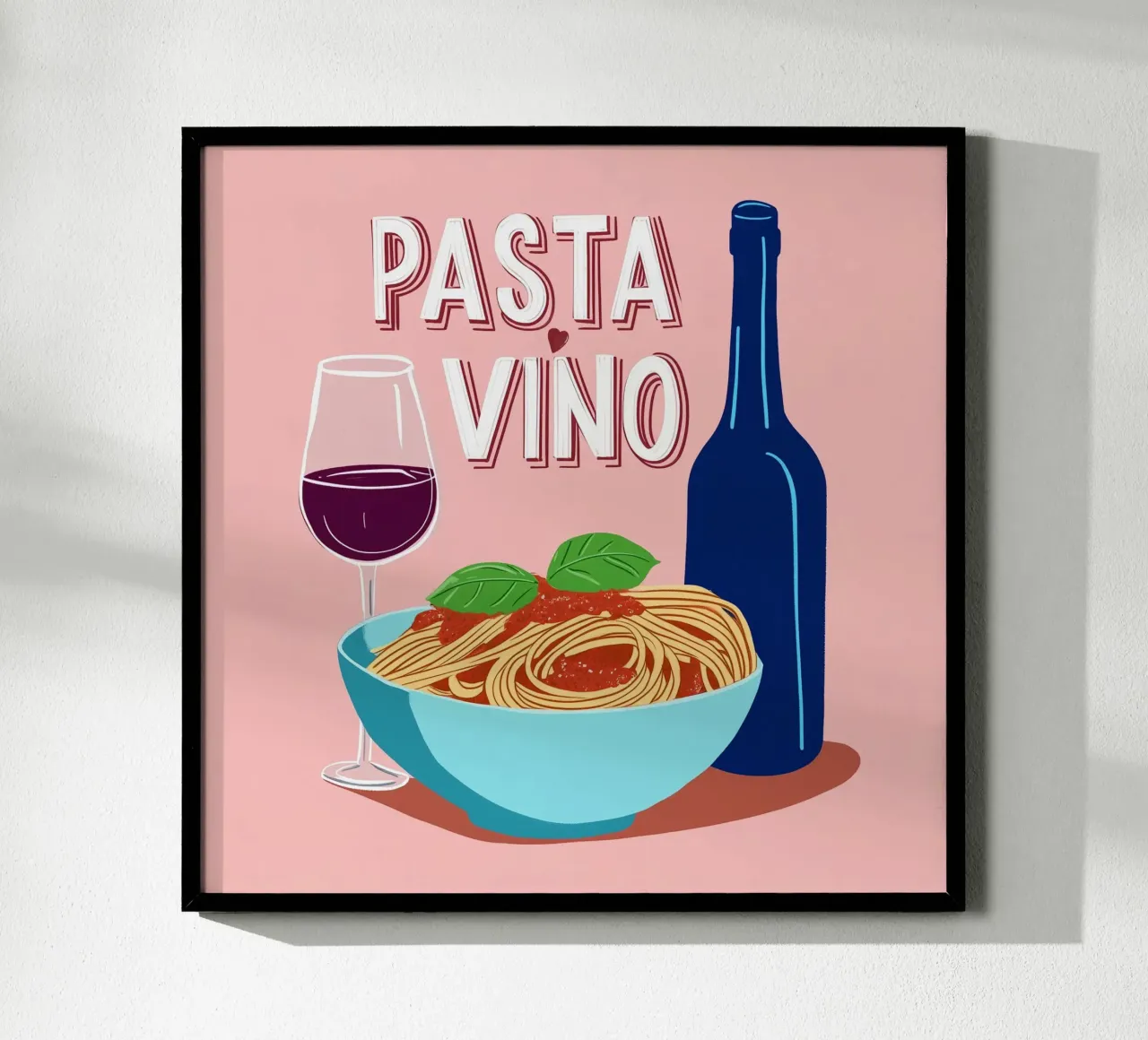 Verliebt in Spagetti & Vino Poster von Carinaprint