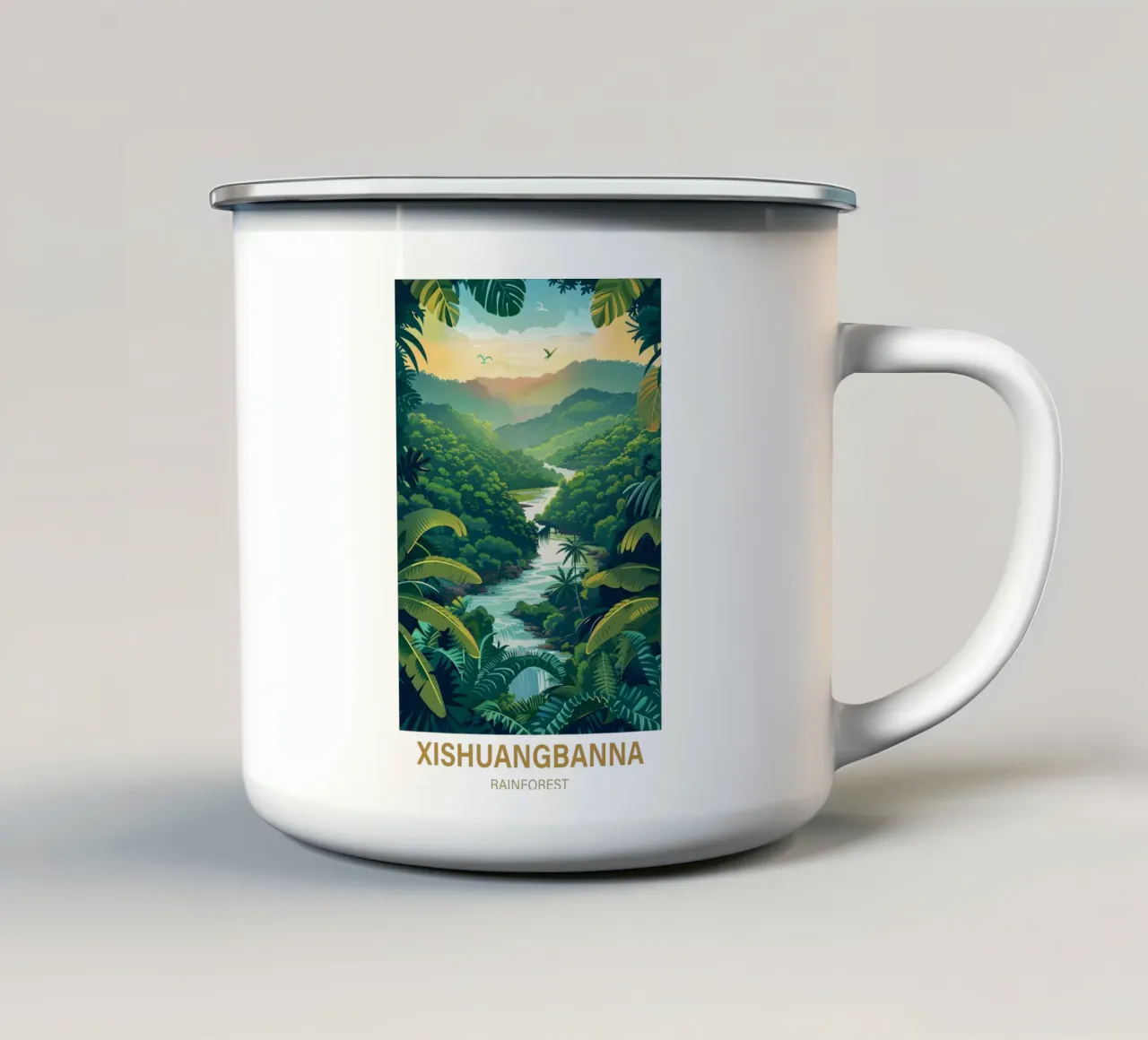 Foresta pluviale di Xishuangbanna tazza in smalto da Wanderlust Vibes