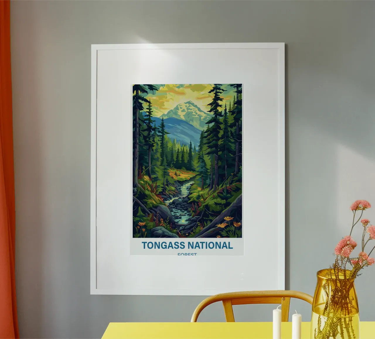 Foresta nazionale di Tongass poster con telaio in alluminio da Wanderlust Vibes