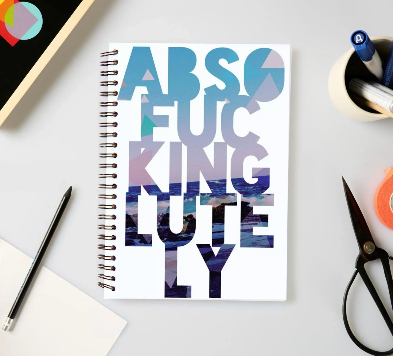 Abso...lutely! II spiral notebook by Leah Flores