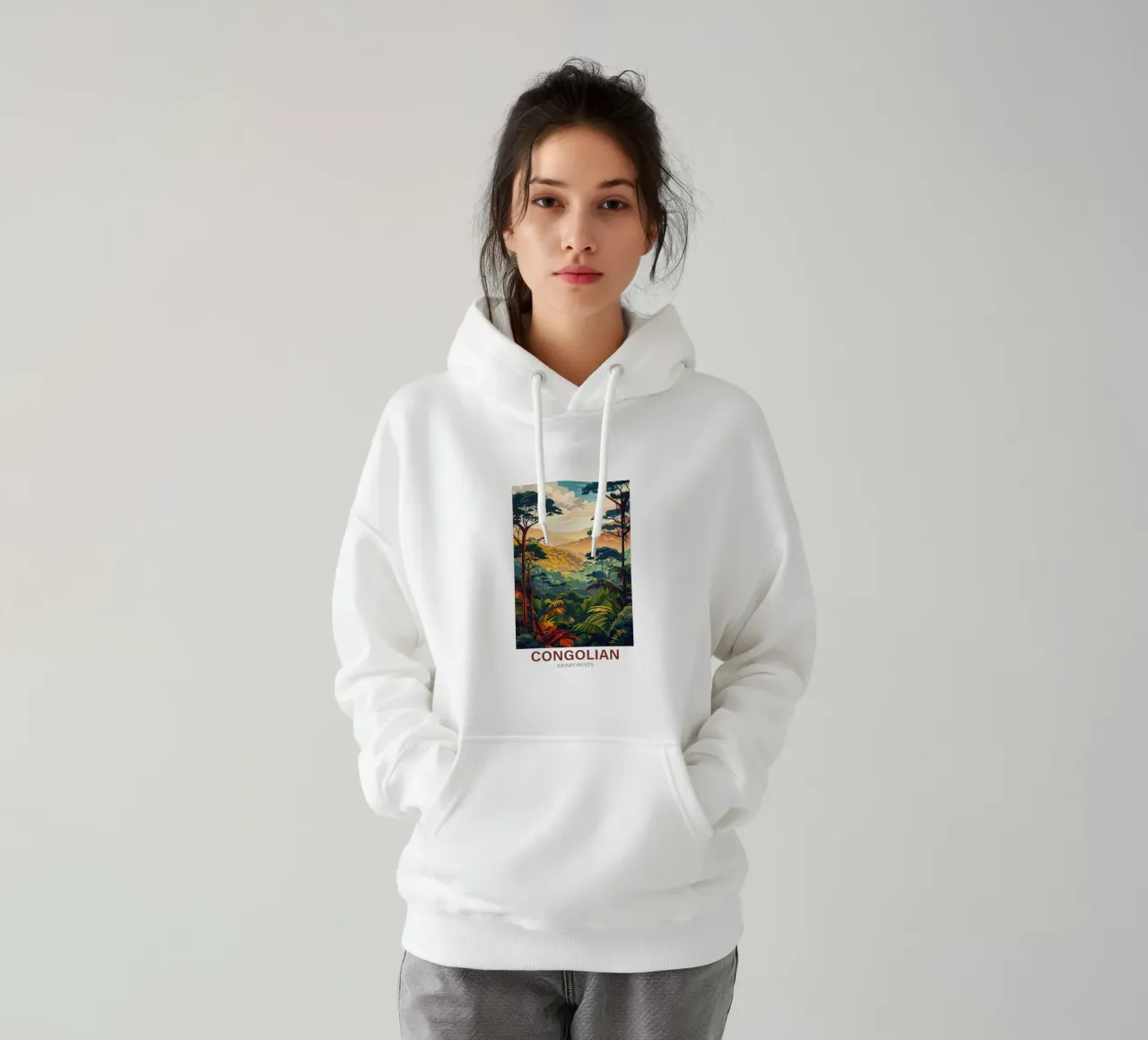 Foreste pluviali congolesi felpa con cappuccio da Wanderlust Vibes