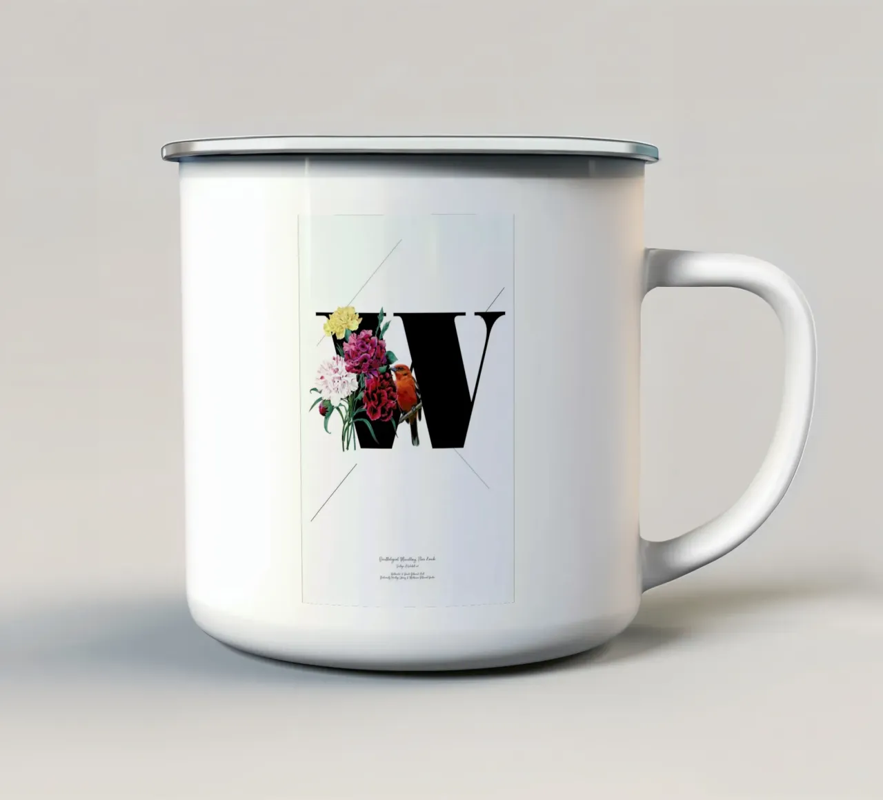 Botanical Alphabet - W tazza in smalto da Froilein Juno