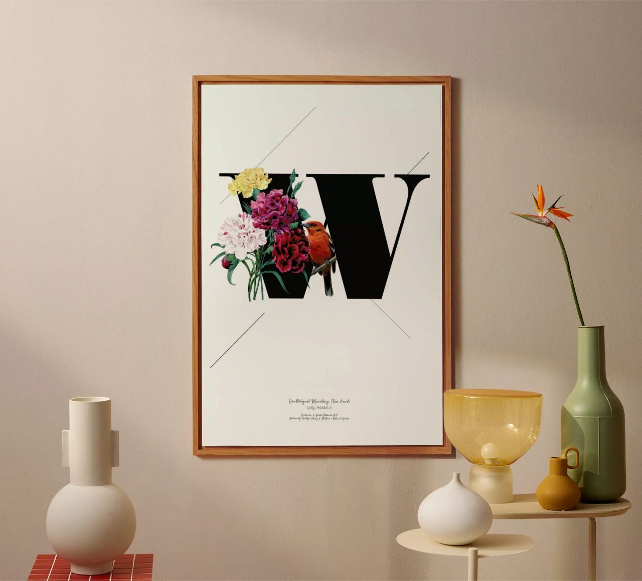 Botanical Alphabet - W alu dibond de Froilein Juno