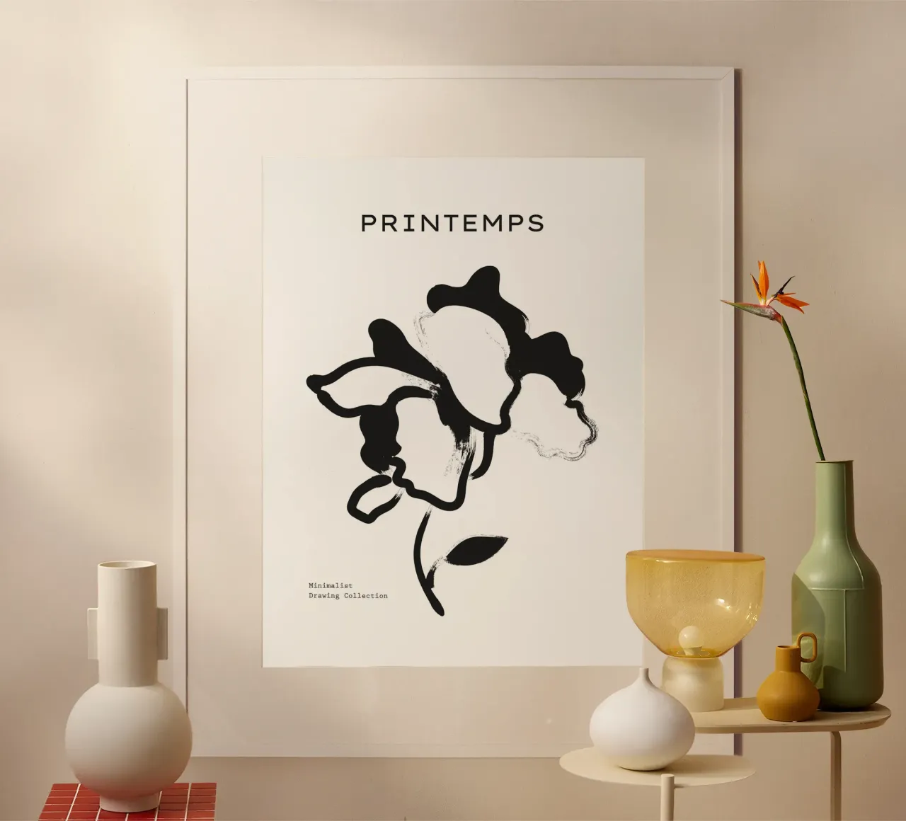 Harmonic Lines No 97 poster con telaio in legno da treechild