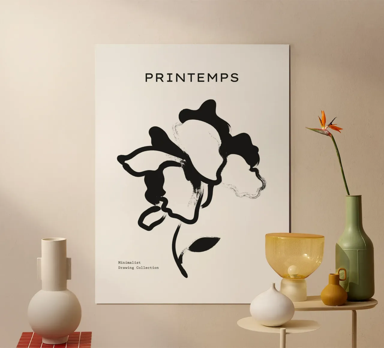 Harmonic Lines No 97 poster con telaio in legno da treechild