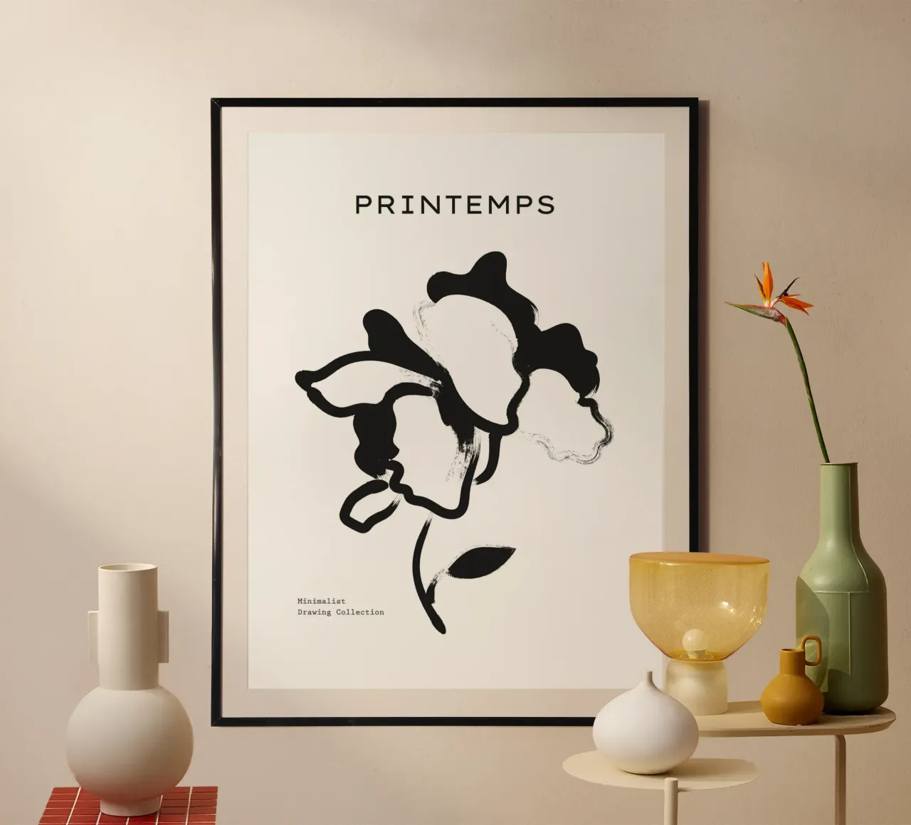 Harmonic Lines No 97 poster con telaio in legno da treechild