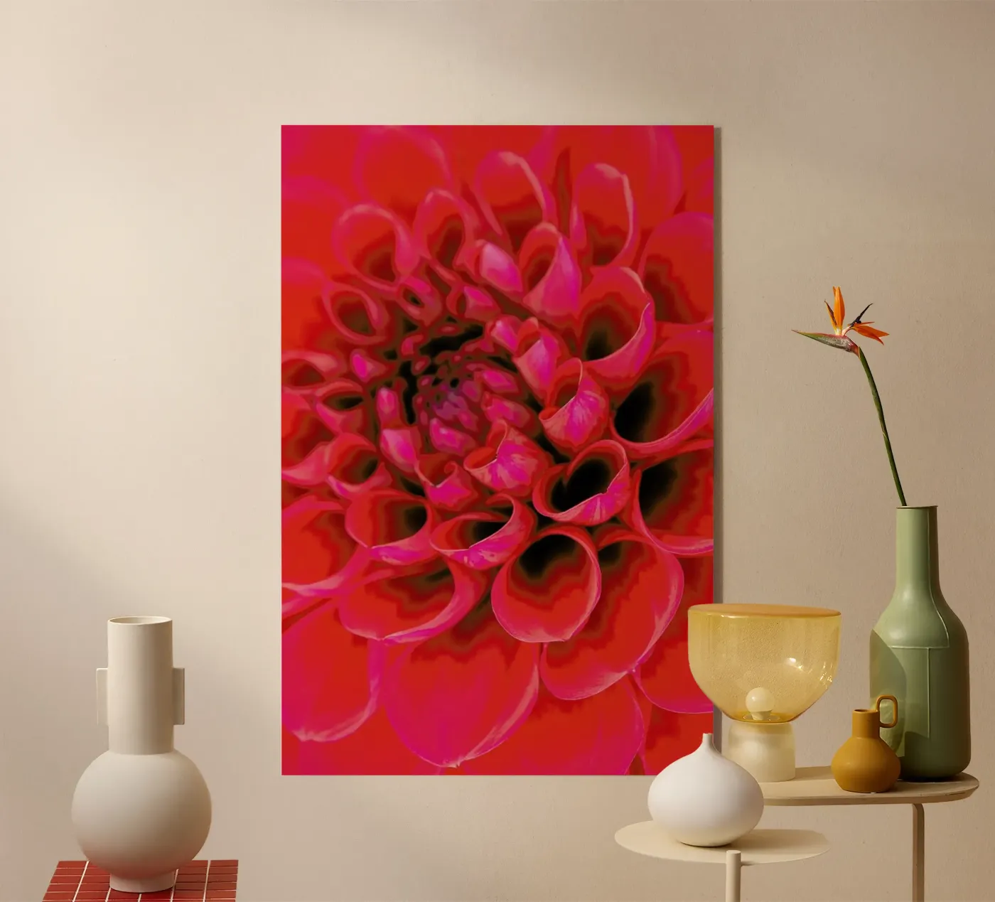 Red Dahlia plexiglass da Curious Collections by Marielle Leenders