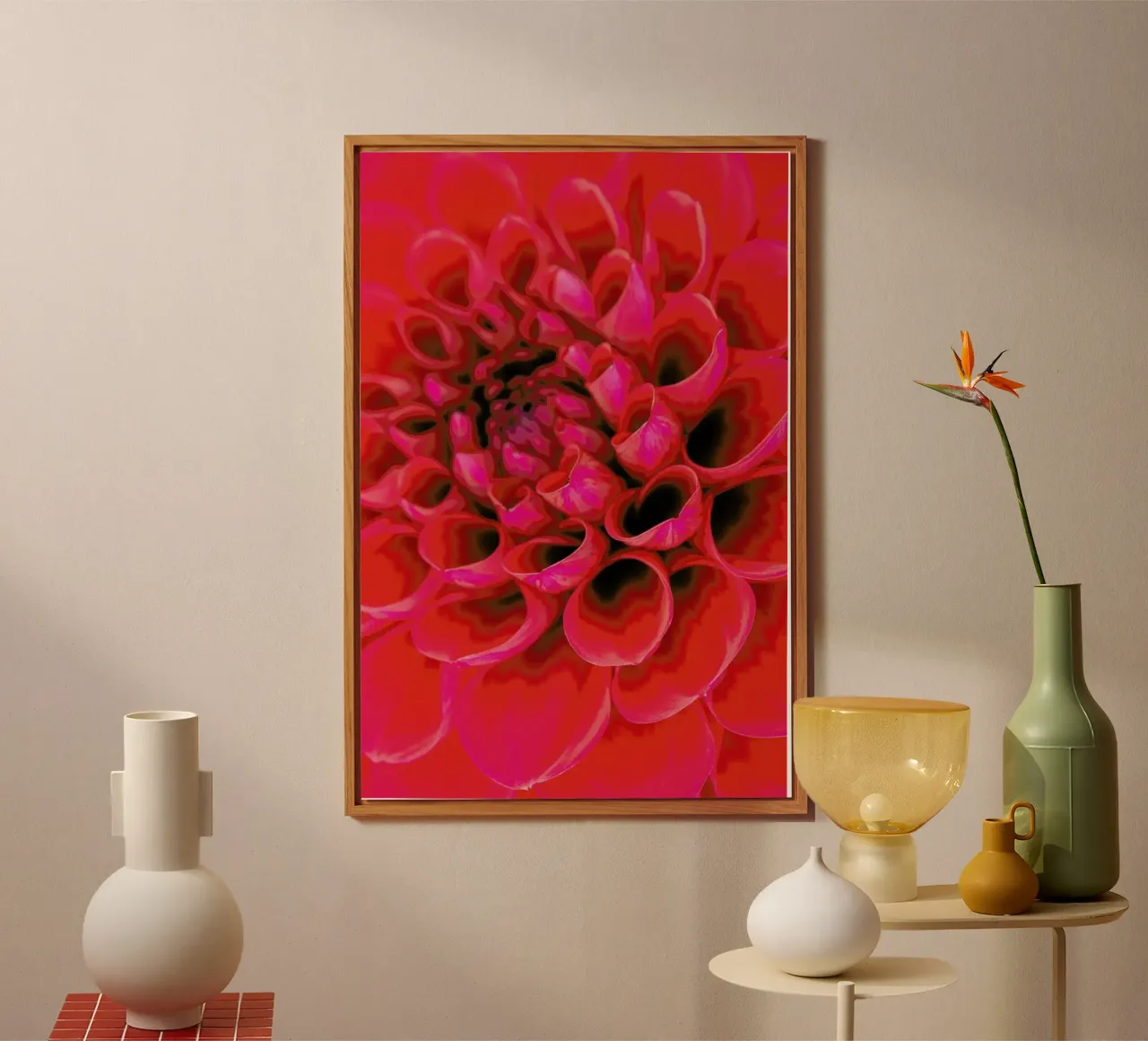 Red Dahlia alluminio dibond da Curious Collections by Marielle Leenders