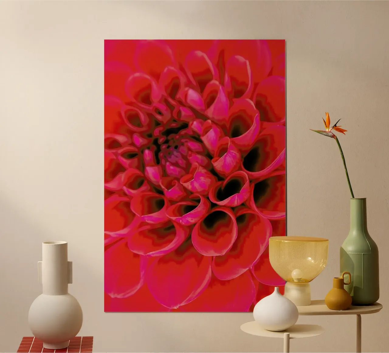 Red Dahlia carta hahnemühle da Curious Collections by Marielle Leenders